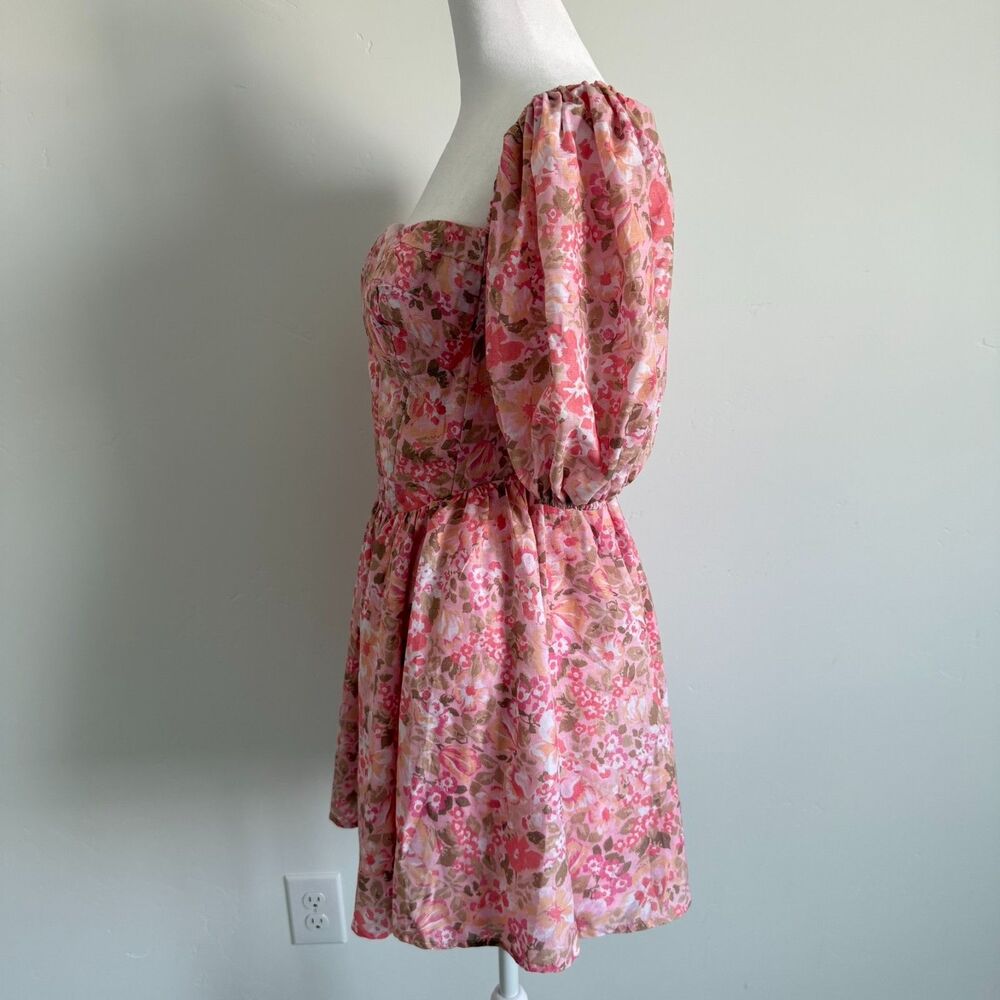 Showpo Phorchia Mini Dress Fit and Flare Puff Sleeve Corset Romantic Size 6 - Picture 8 of 13